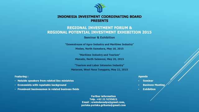 インドネシア地域投資プロモーション展示会b<br>北スラウェシ州、マナド 「スラウェシ地域とカリマンタン地域における観光業 と海運業」